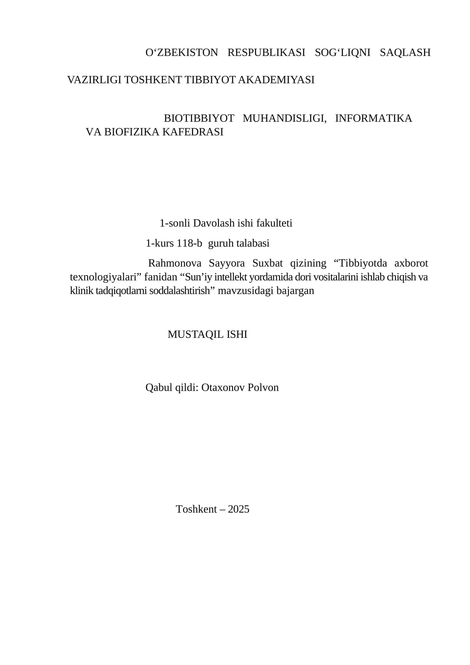 Sun’iy intellekt yordamida dori vositalarini ishlab chiqish va klinik tadqiqotlarni soddalashtirish 1