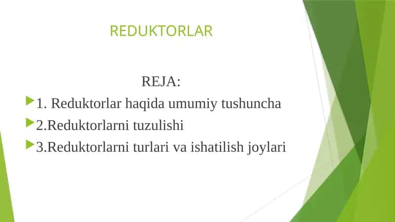 Reduktorlar 1