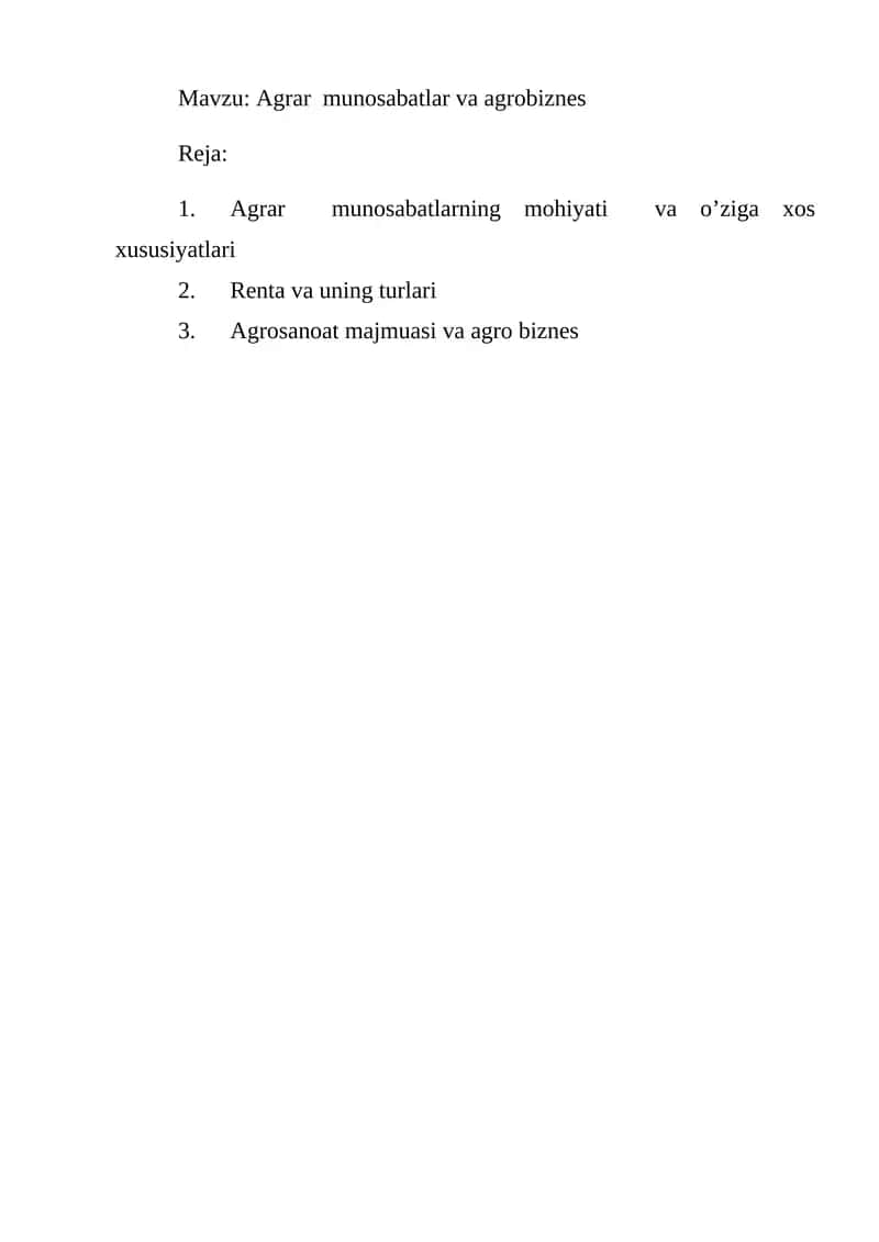 Agrar munosabatlar va agrobiznes 1