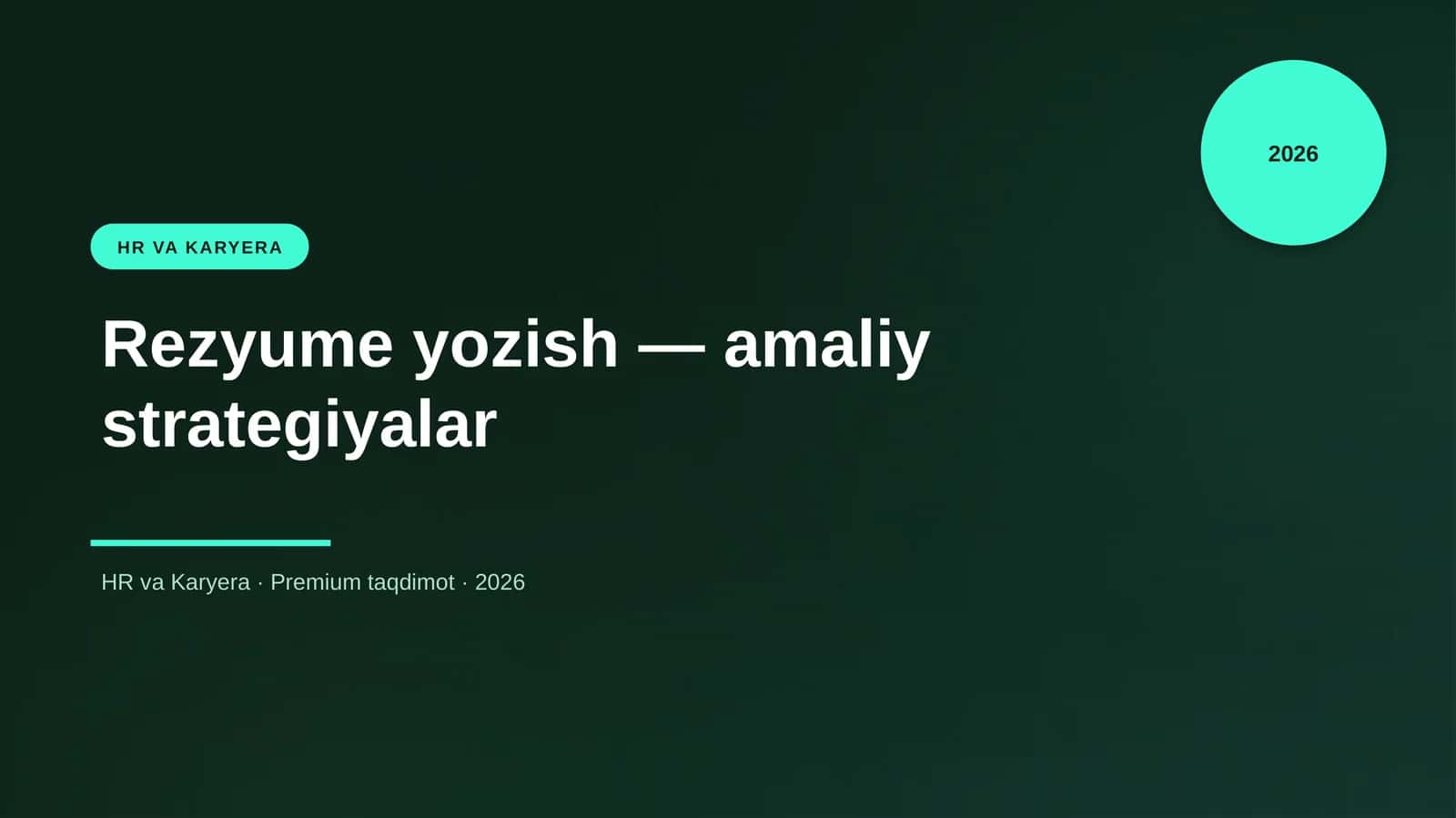 Rezyume yozish — amaliy strategiyalar 1