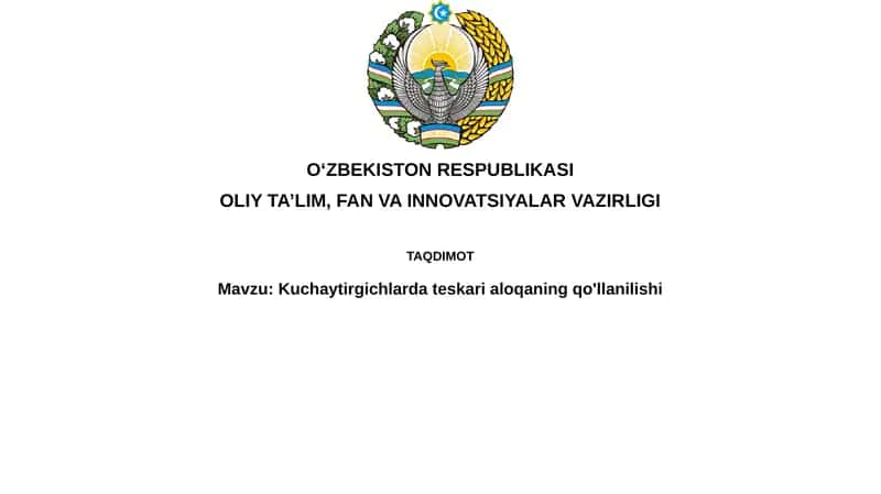 Kuchaytirgichlarda teskari aloqaning qo'llanishi 1