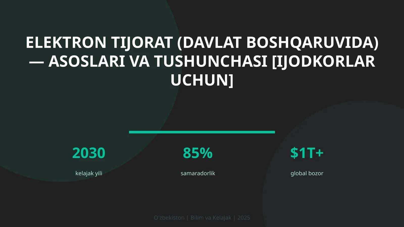 Elektron tijorat (davlat boshqaruvida) — asoslari va tushunchasi [ijodkorlar uchun] 1