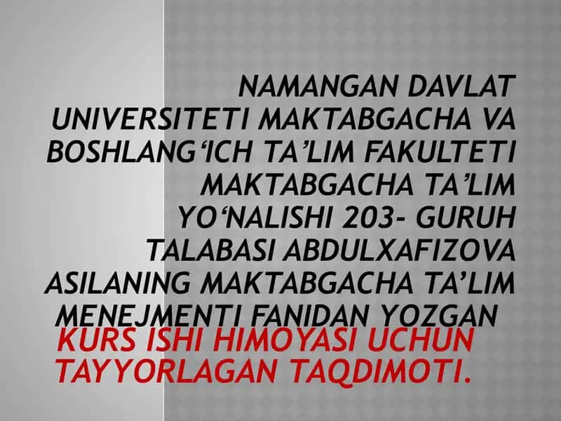 Maktabgacha ta'lim tashkilotlarida mehnat tizimi va uning ijtimoi huquqiy asoslari 1