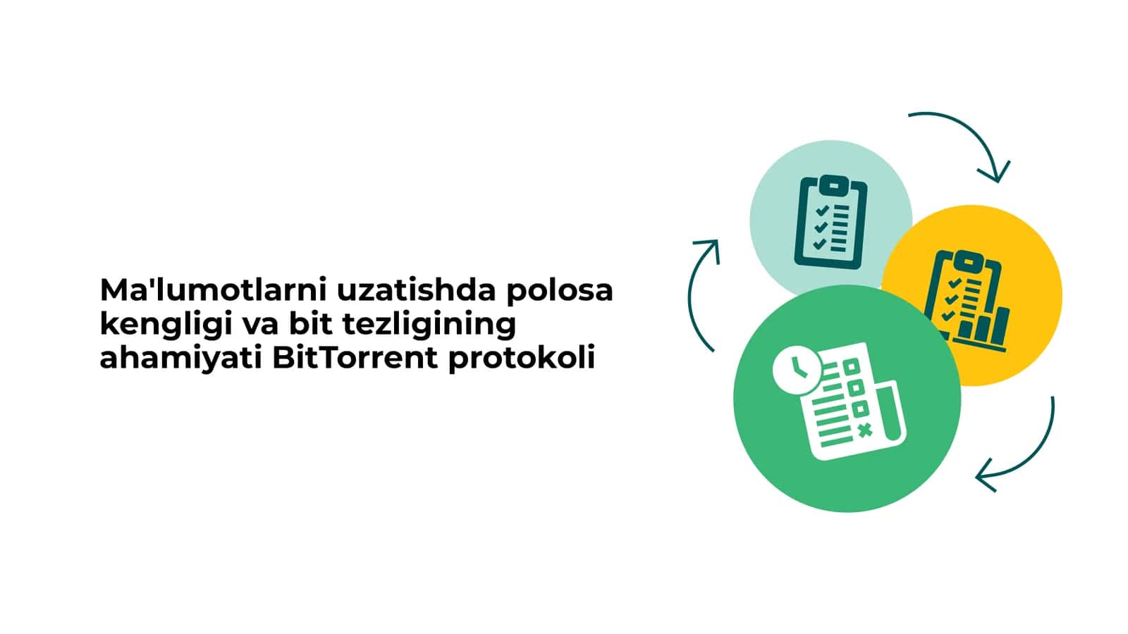 Ma'lumotlarni uzatishda polosa kengligi va bit tezligining ahamiyati BitTorrent protokoli 1