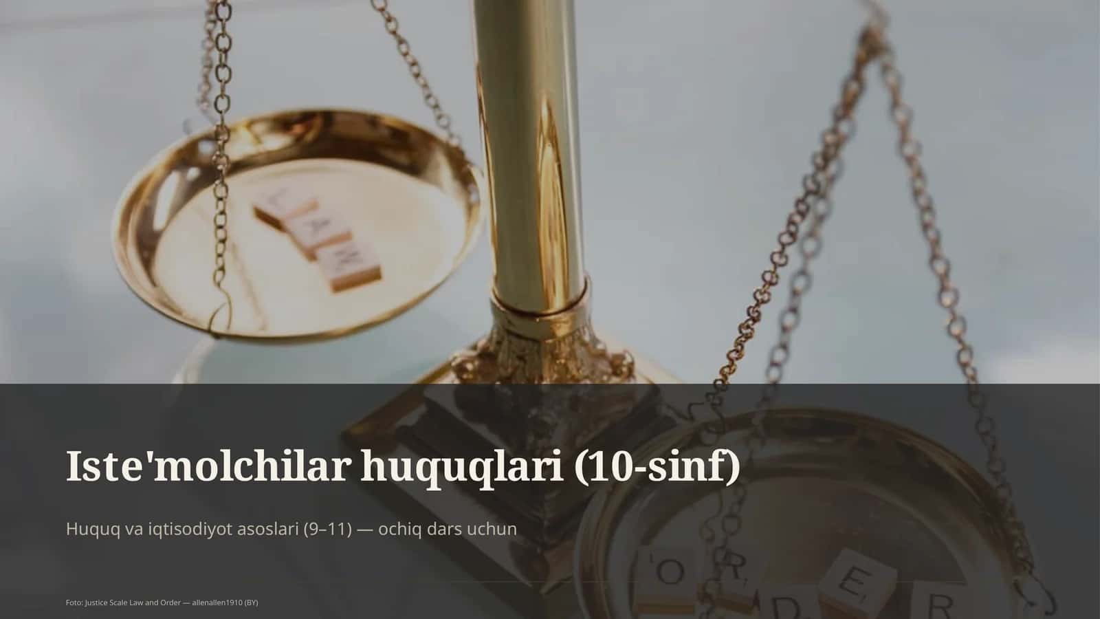 Iste'molchilar huquqlari (10-sinf) 1