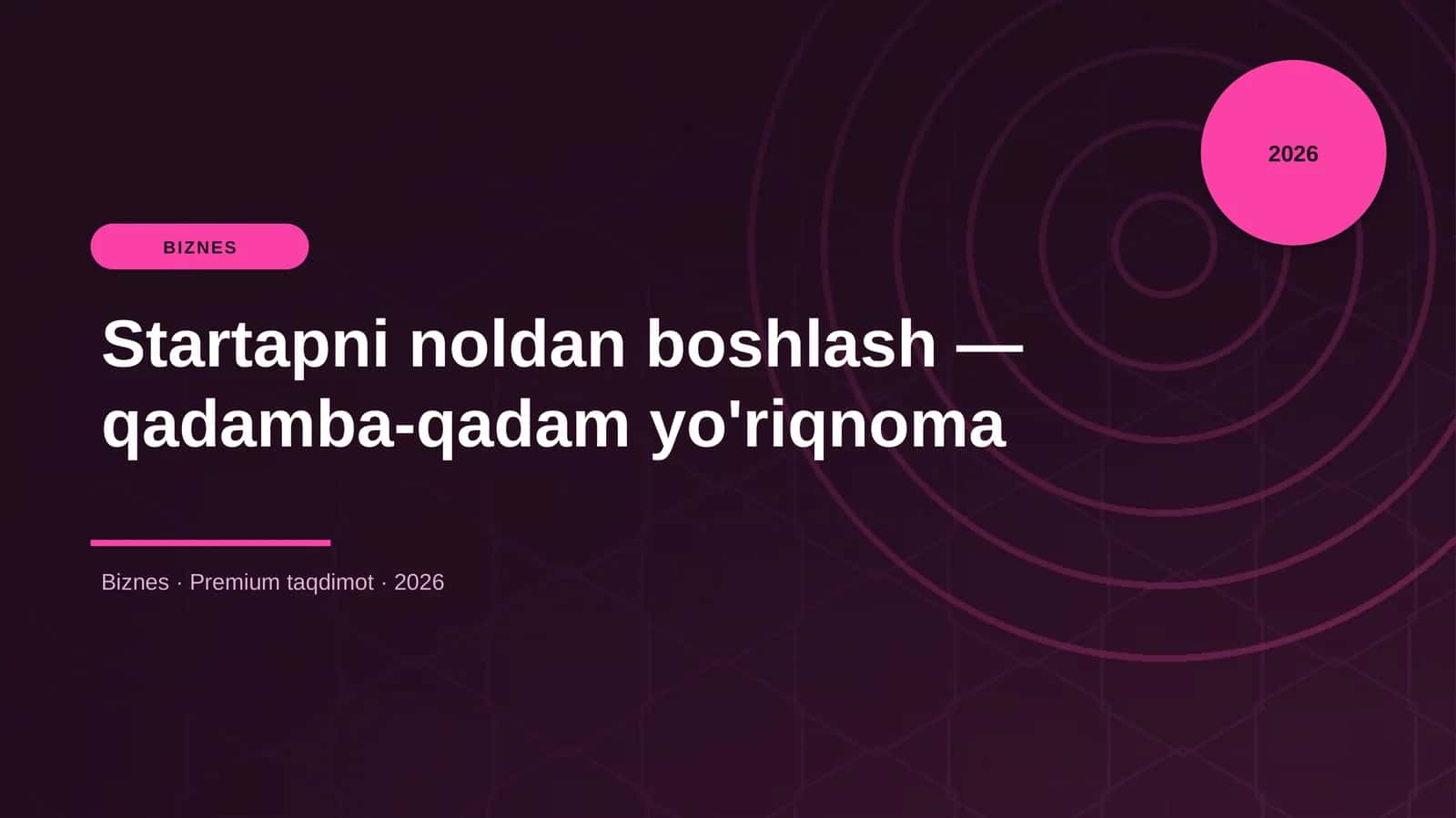 Startapni noldan boshlash — qadamba-qadam yo'riqnoma 1