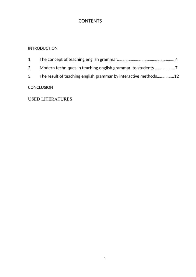 Modern techniques in teaching english grammar  to students, The result of teaching english grammar by interactive methods 1