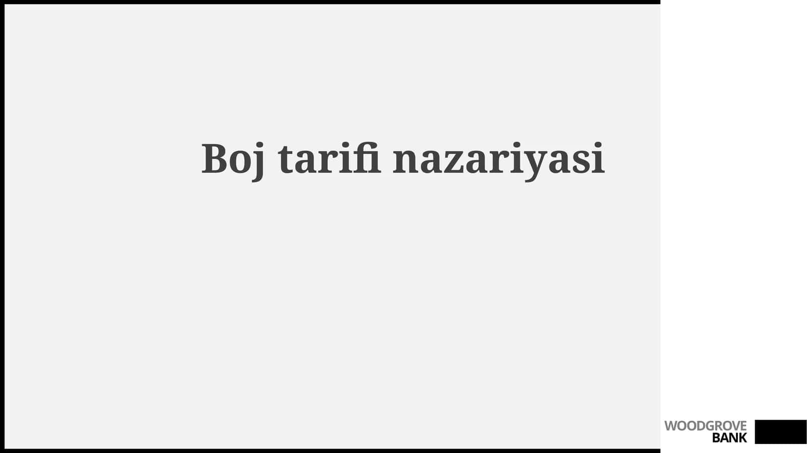 Bojtarifinazariyasi 1
