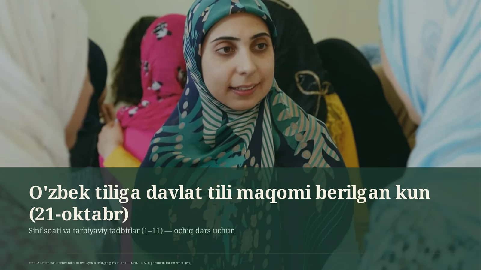 Sinf soati va tarbiyaviy tadbirlar (1– 11) — ochiq dars uchun 1