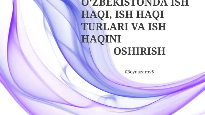 O‘ZBEKISTONDA ISH HAQI, ISH HAQI TURLARI VA ISH HAQINI OSHIRISH 1