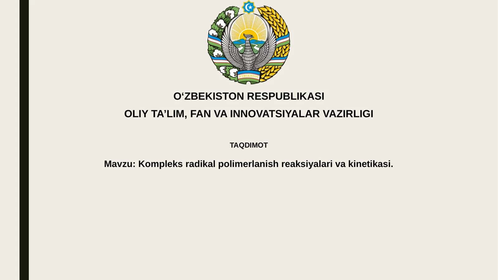 Kоmplеksrаdikаlpоlimеrlаnishrеаksiyalаrivаkinеtikаsi 1