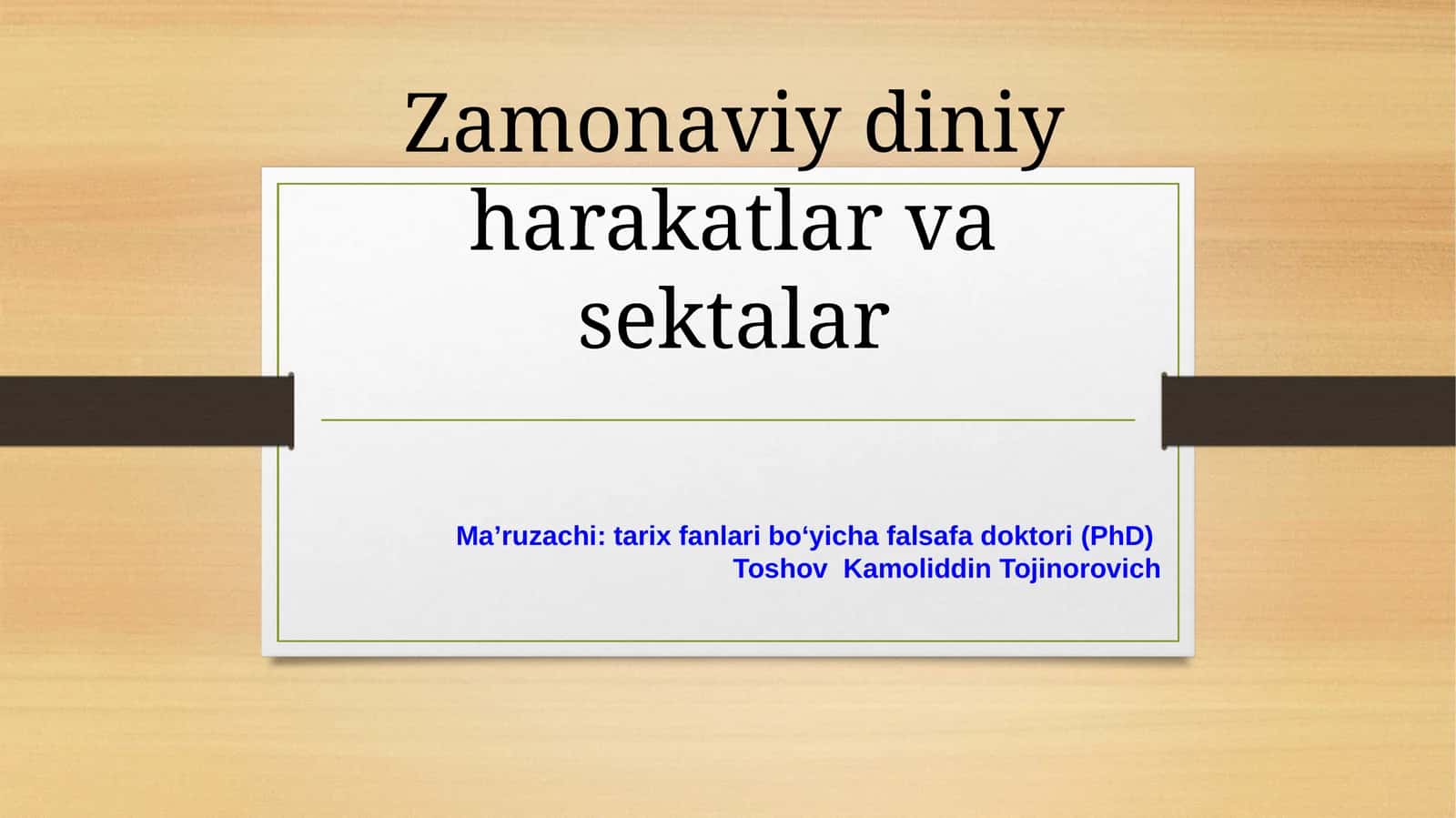 Zamonaviy diniy harakatlar va sektalar 1