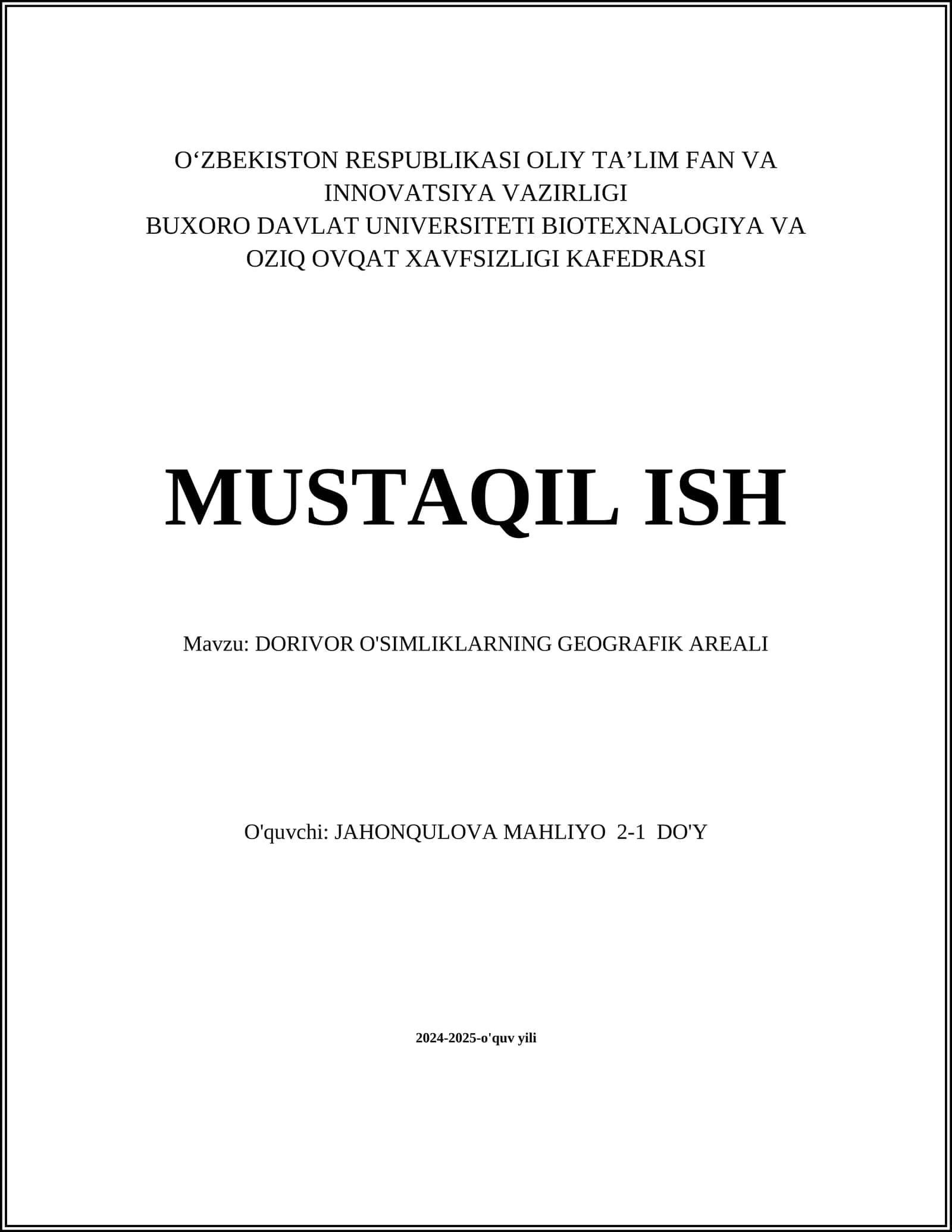 DORIVOR O'SIMLIKLARNING GEOGRAFIK AREALI 1