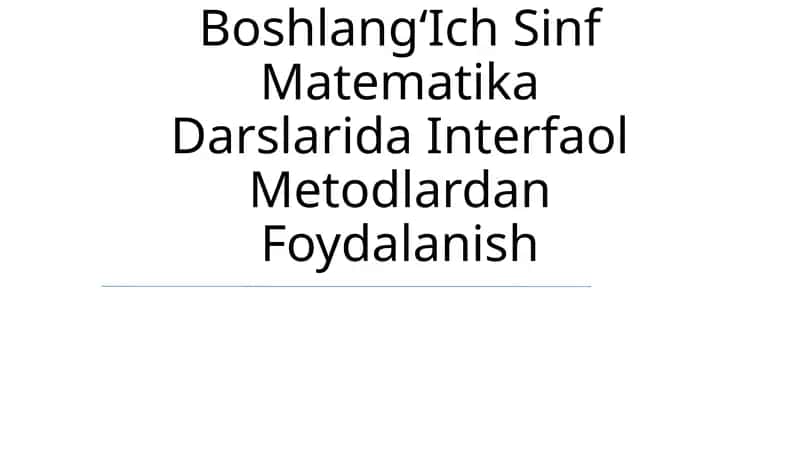 Didaktik O'Yin Metodidan Foydalanish 1