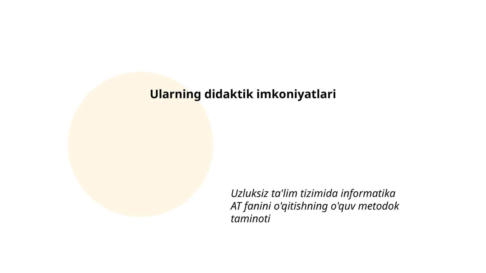 Uzluksiz ta'lim tizimida informatika AT fanini o'qitishning o'quv metodok taminoti 1