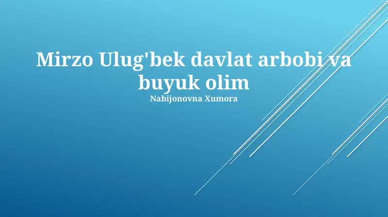 Mirzo Ulug'bek Olim 1