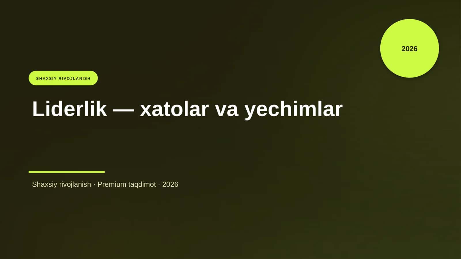Liderlik — xatolar va yechimlar 1