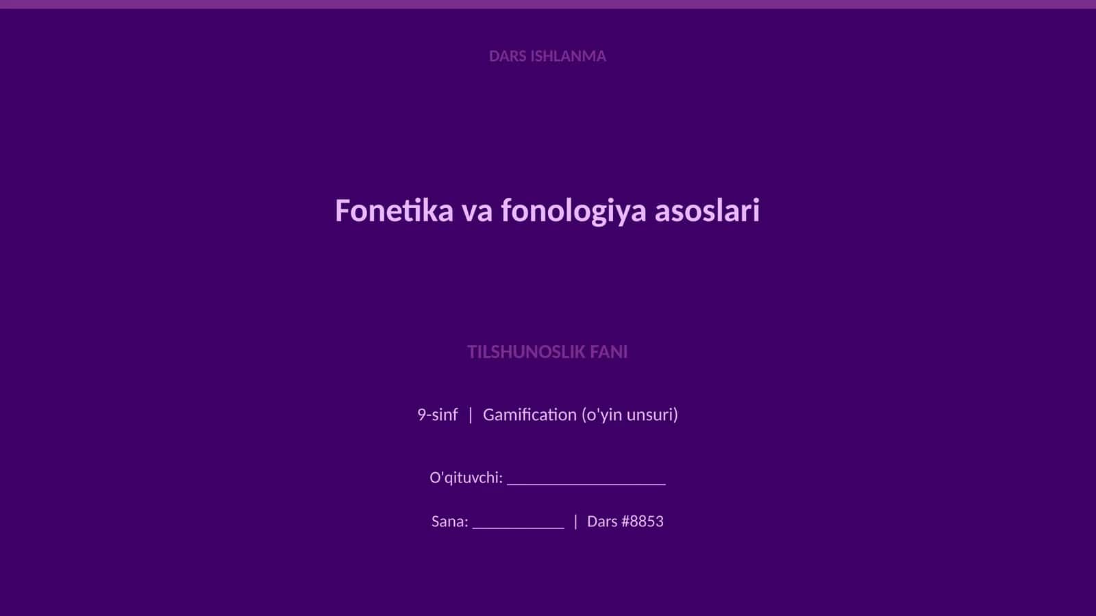 Fonetika va fonologiya asoslari 1