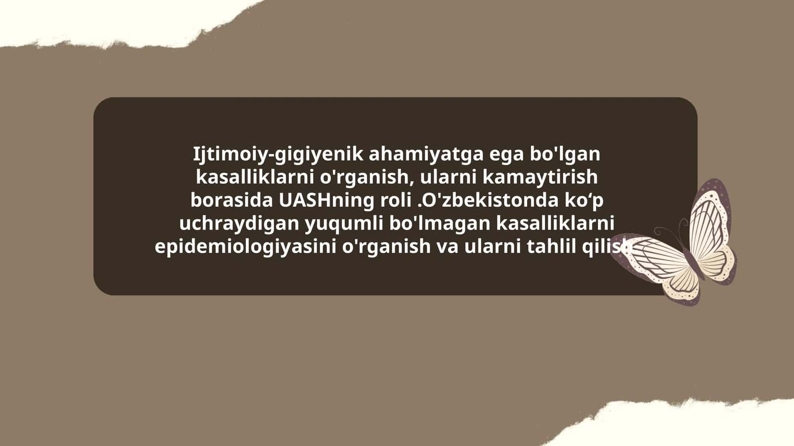 Ijtimoiy-gigiyenik ahamiyatga ega bo'lgan kasalliklarni o'rganish 1