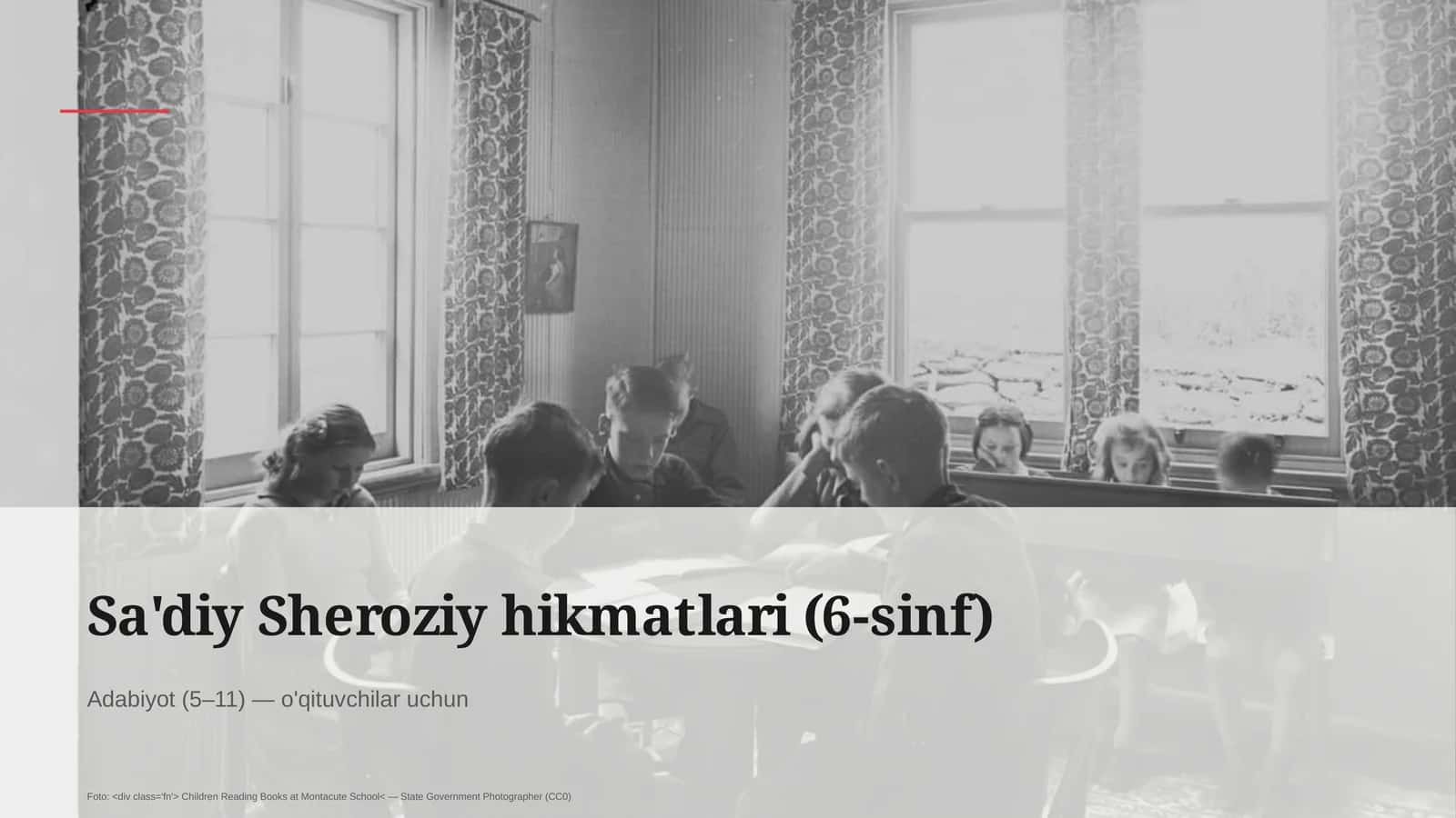 Sa'diy Sheroziy hikmatlari (6-sinf) 1