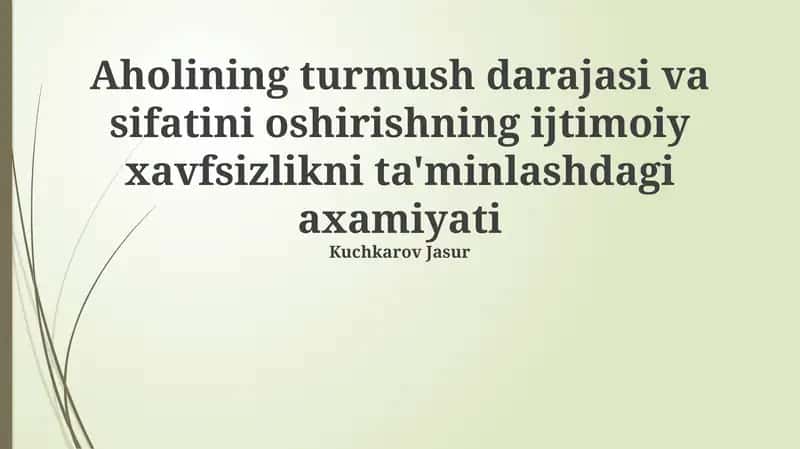 Ijtimoiy adolat va tengsizlikni kamaytirish 1