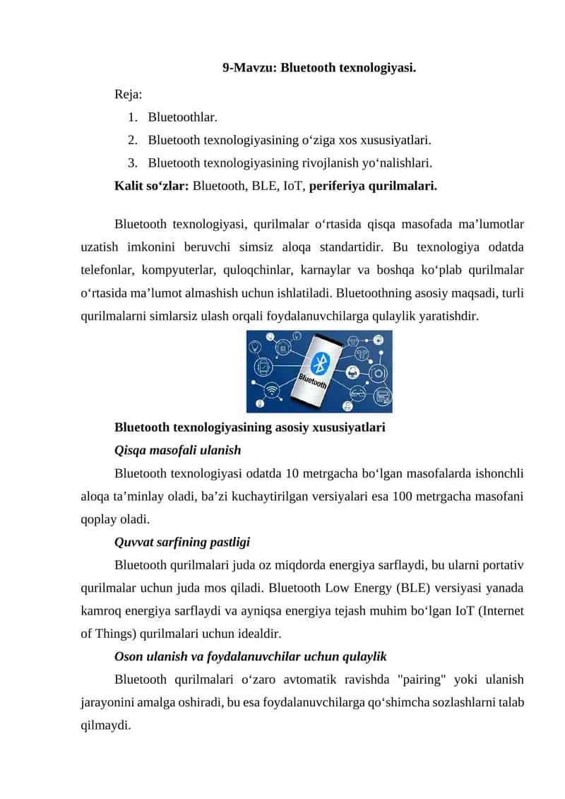 Bluetooth texnologiyasi 1