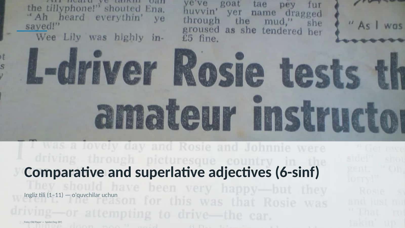 Comparative and superlative adjectives (6-sinf) 1