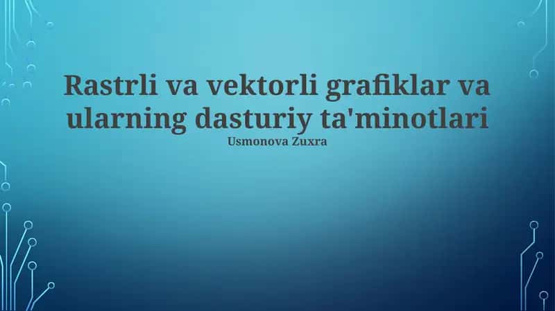 Raster Grafikalarni Tahrirlash Dasturlari 1