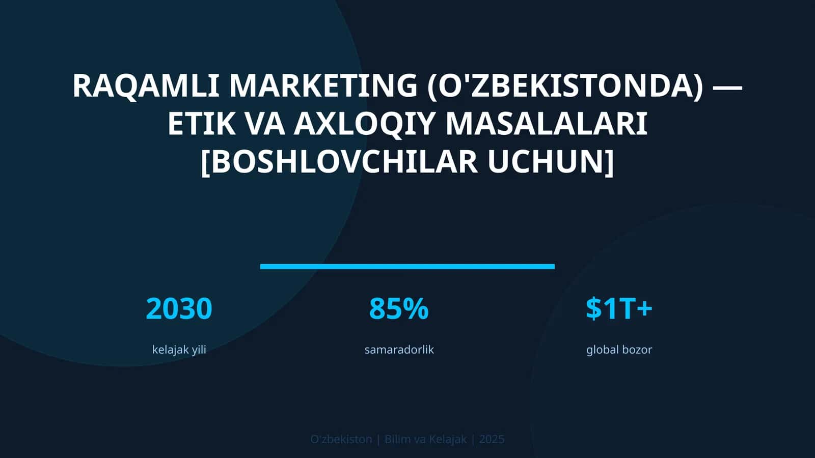 Raqamli marketing (O'zbekistonda) — etik va axloqiy masalalari [boshlovchilar uchun] 1