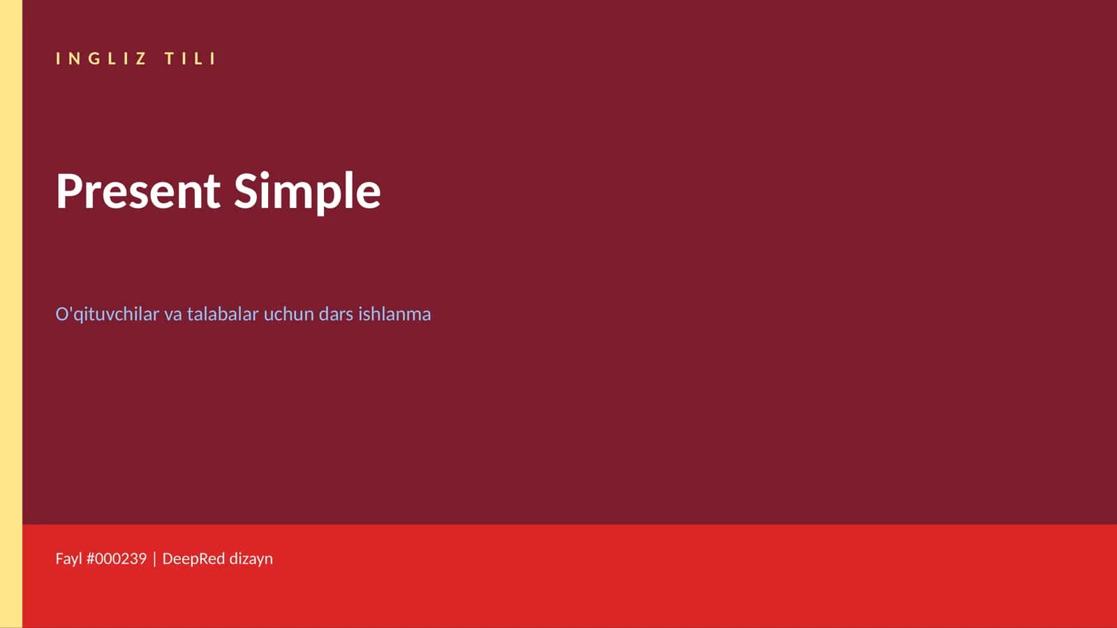 INGLIZ TILI Present Simple 1