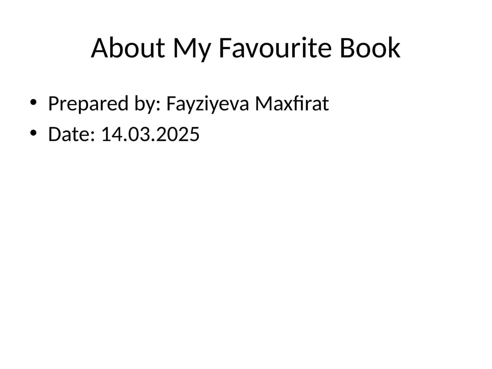About My Favourite Book 1