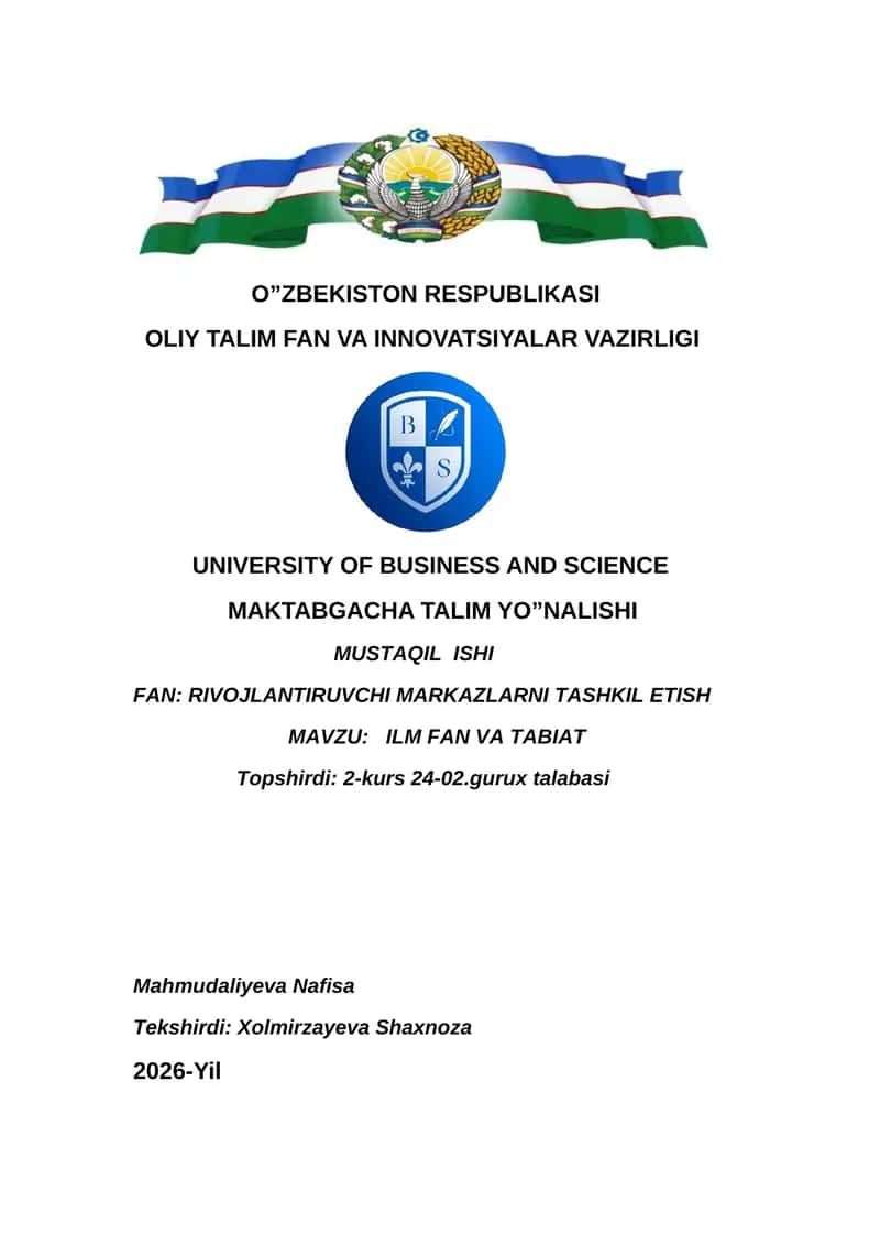 Rivojlantiruvchi Markazlarni Tashkil Etish 1