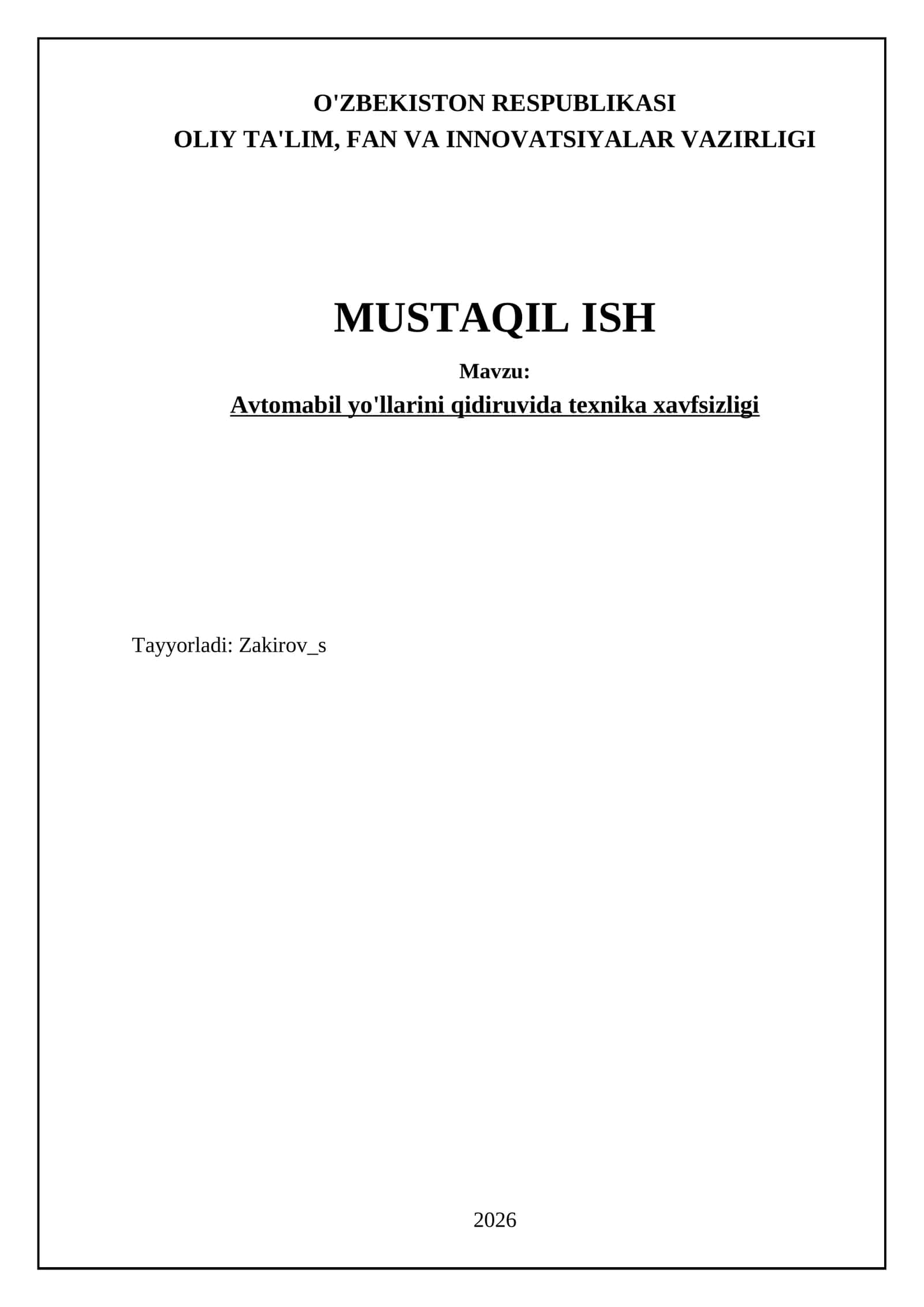 Avtomabil yo'llarini qidiruvida texnika xavfsizligi 1