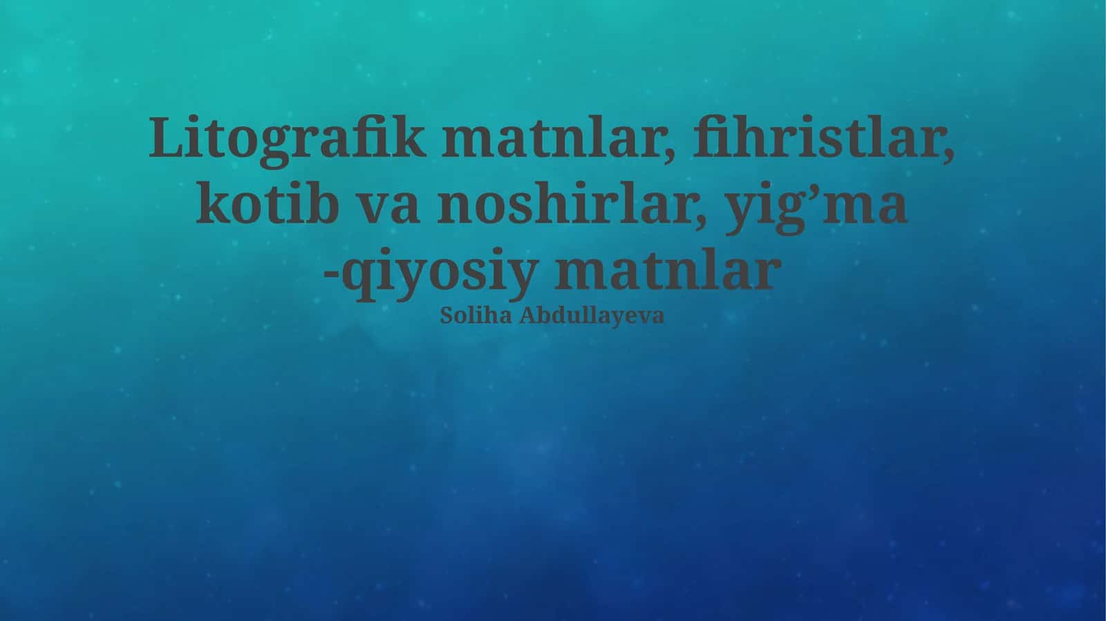 Litografik matnlar va nashriyot ishi tarixi 1
