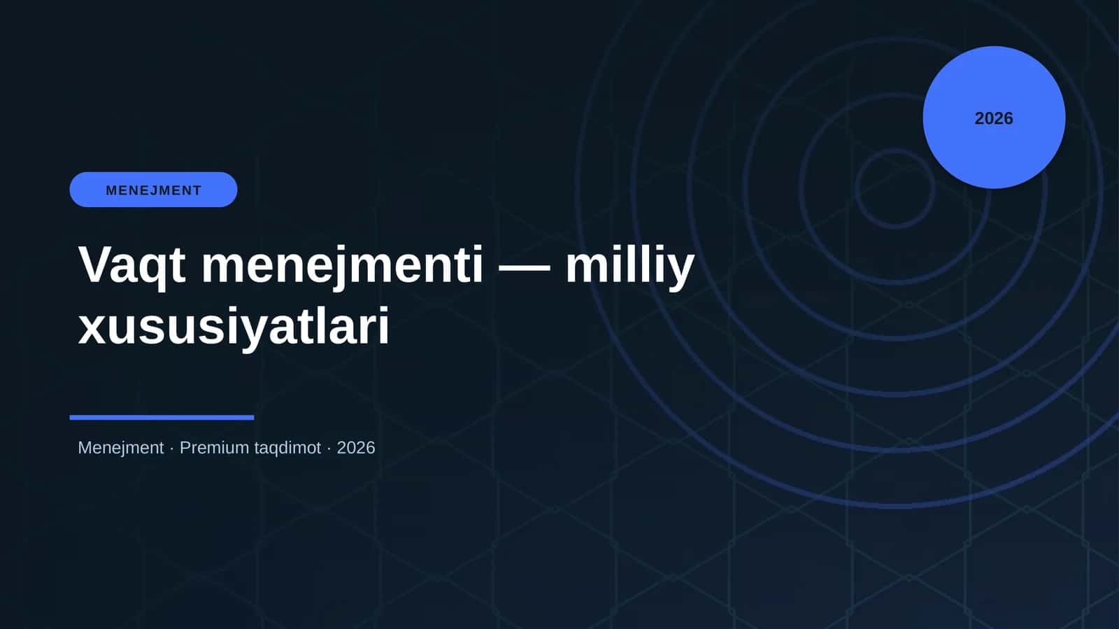 Vaqt menejmenti — milliy xususiyatlari 1