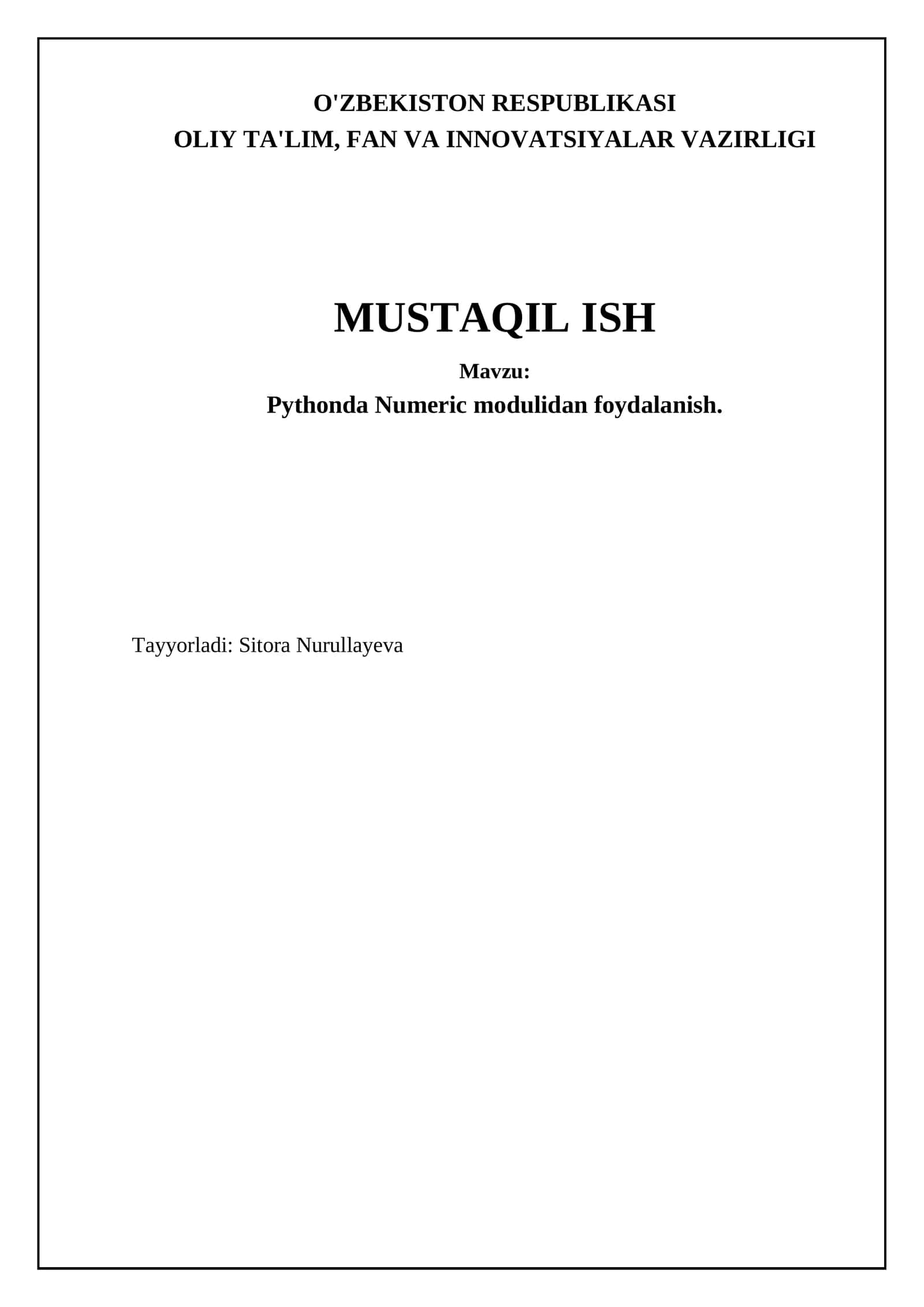 Pythonda Numeric modulidan foydalanish 1