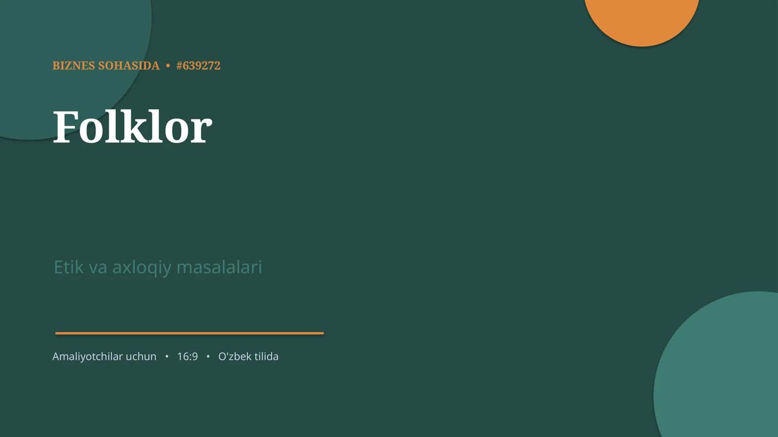 Folklor Etik va Axloqiy Masalalari 1