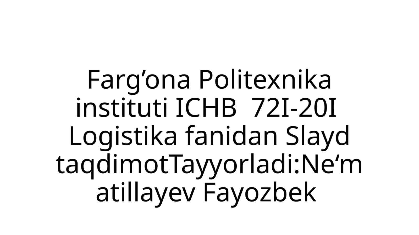 Logistiktexnologiyalaridan shahar transportida foydalanish 1