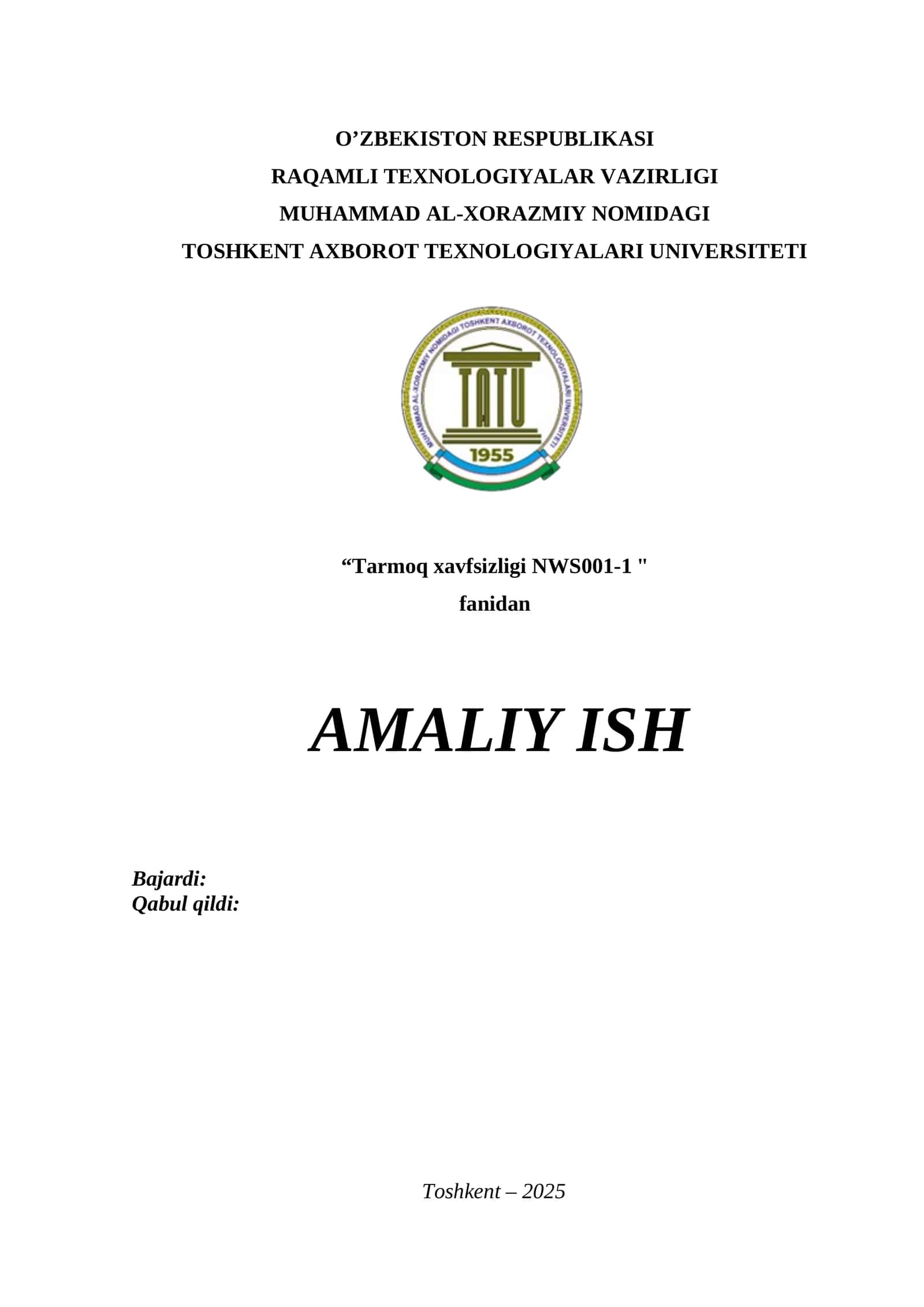 VTP PROTOKOLI SOZLASH. Amaliy ish 1