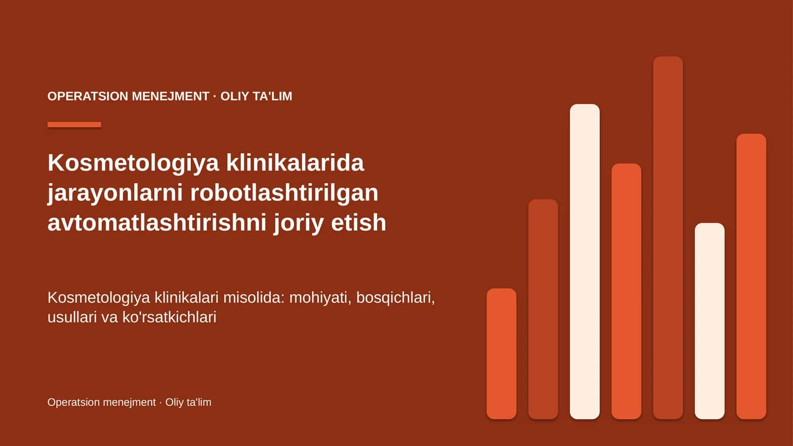 Kosmetologiya klinikalarida jarayonlarni robotlashtirilgan avtomatlashtirishni joriy etish 1