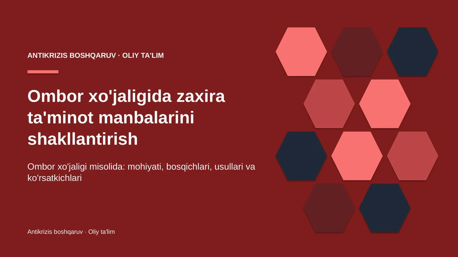 ombor xo'jaligida zaxira ta'minot manbalarini shakllantirish 3067 1