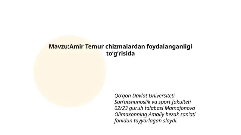 Amir Temur chizmalardan foydalanganligi toʻgʻrisida 1