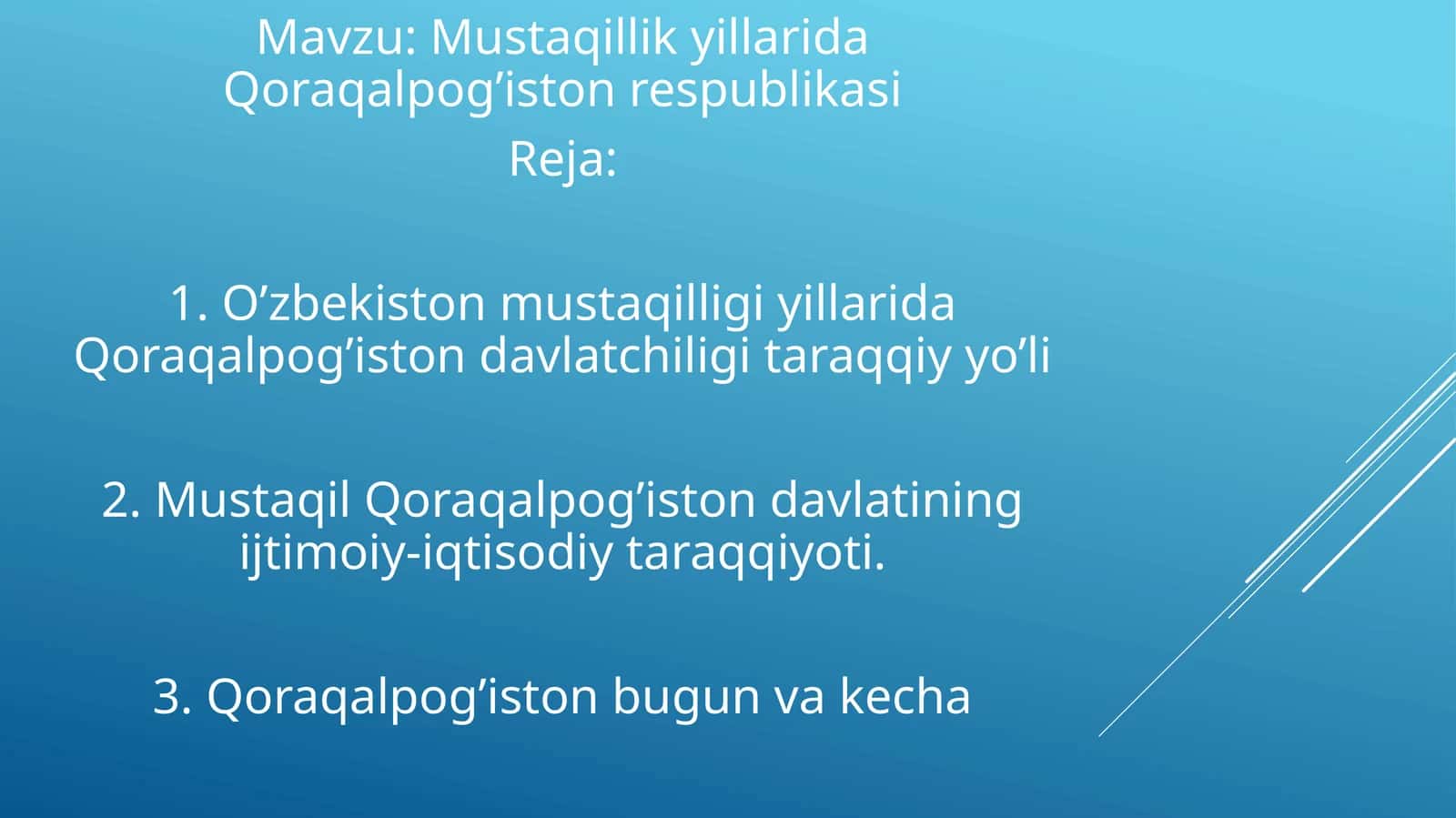 Mustaqillik yillarida Qoraqalpog’iston respublikasi 1