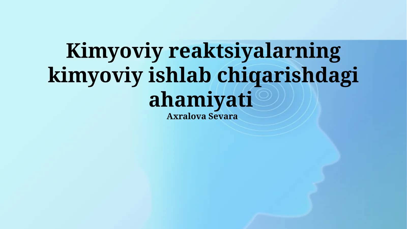 Kimyoviy reaktsiyalarning kimyoviy ishlab chiqarishdagi ahamiyati 1