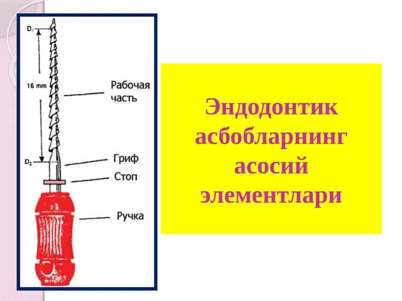 Эндодонтик асбобларнинг асосий элементлари 1