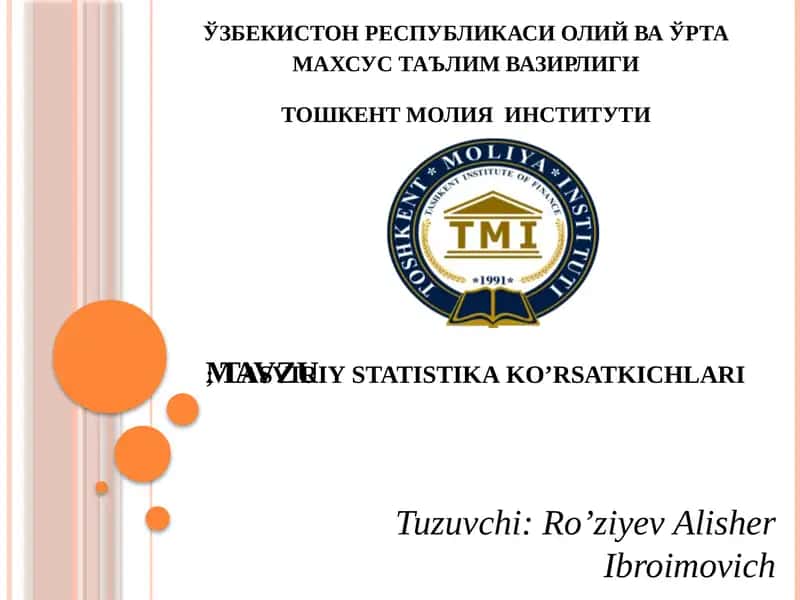 Tasviriystatistikako’rsatkichlari 1