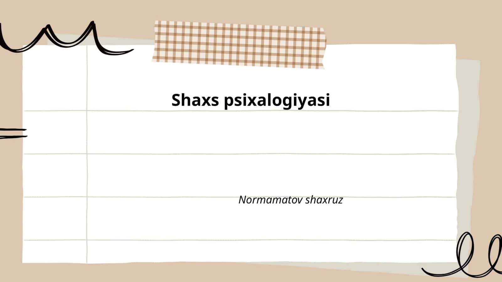 Shaxs psixalogiyasi 1