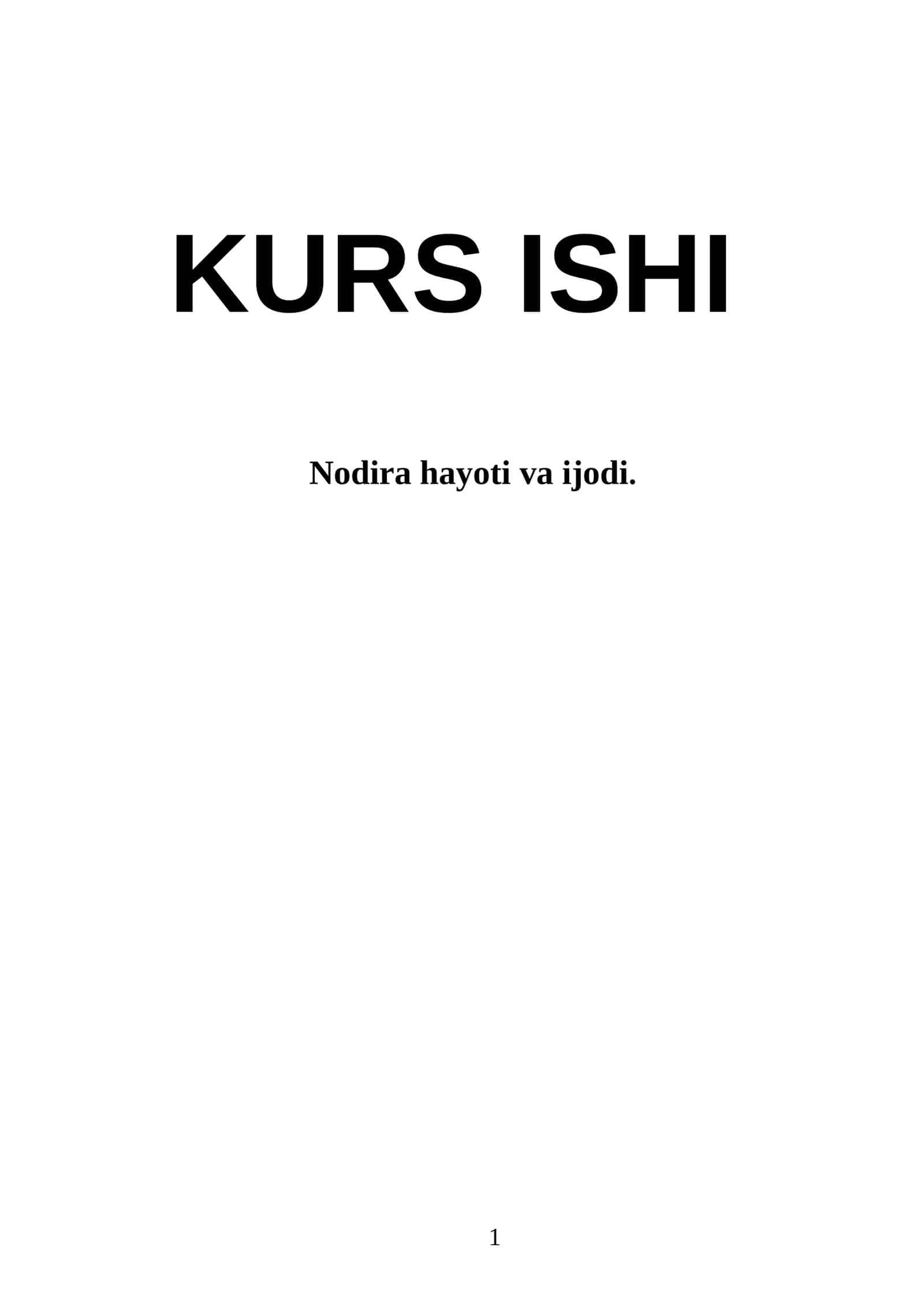 Nodira hayoti va ijodi 1