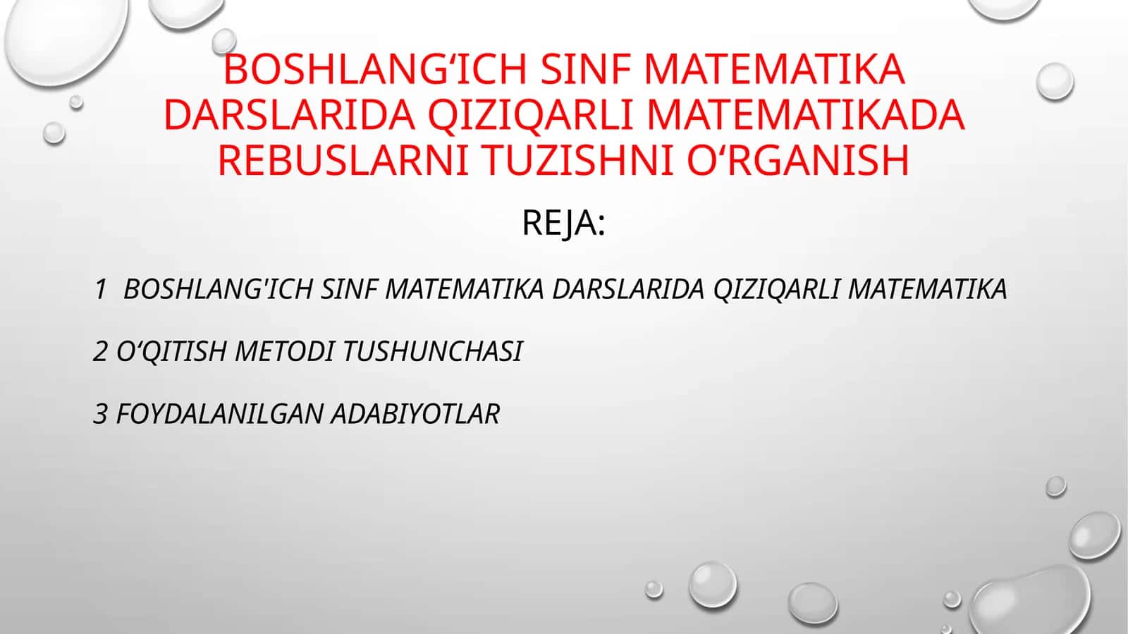BOSHLANG‘ICH SINF MATEMATIKA DARSLARIDA QIZIQARLI MATEMATIKADA REBUSLARNI TUZISHNI O‘RGANISH 1
