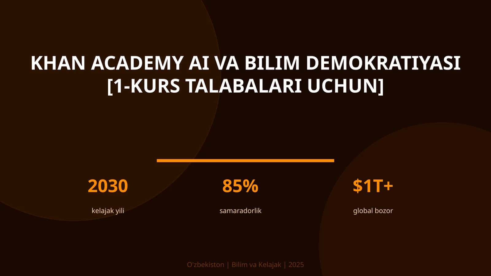KHAN ACADEMY AI VA BILIM DEMOKRATIYASI [1-KURS TALABALARI UCHUN] 1